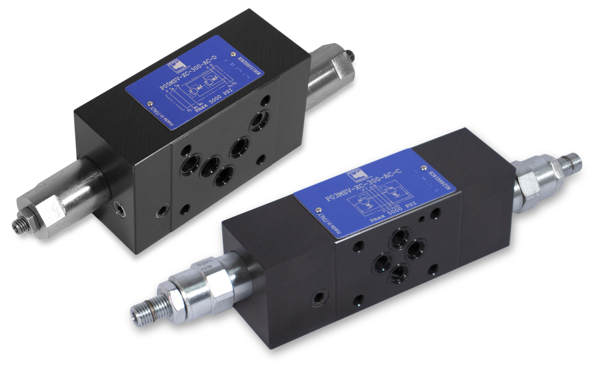 P03andP05MSV-XC P03 and P05MSV-XC pressure control valves; white background